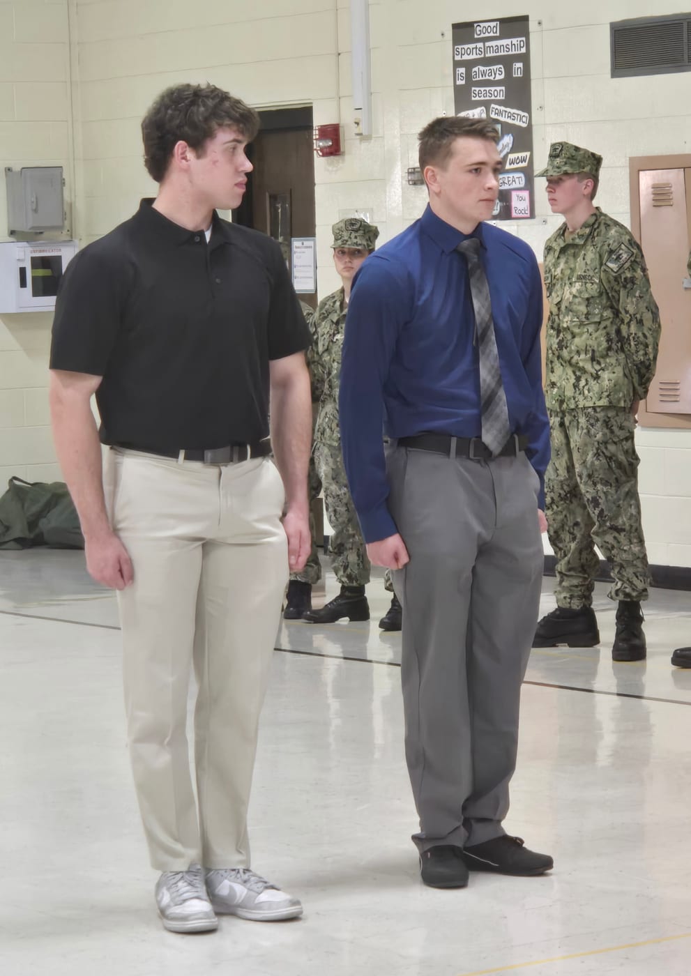Ethan Harper at a drill ceremony in dress attire