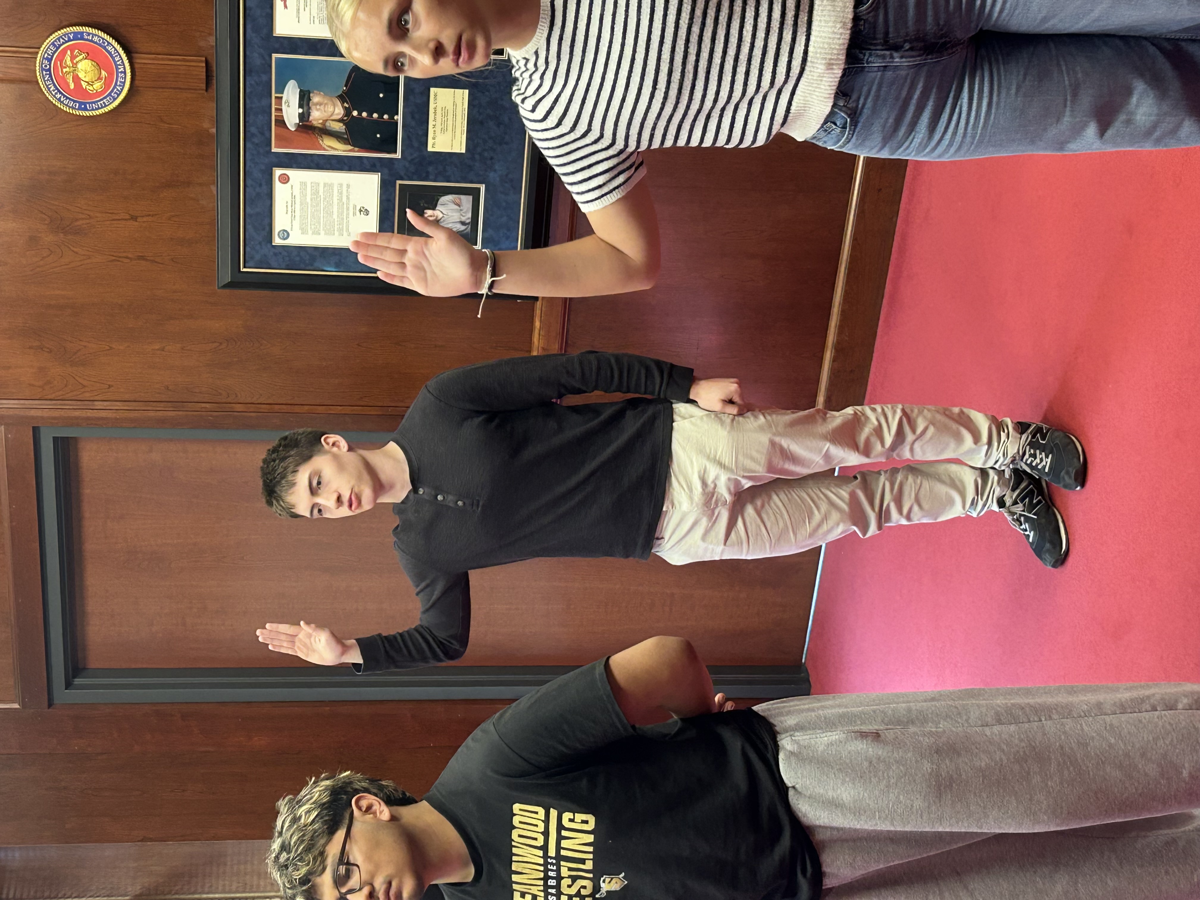 Mitchell King taking the enlistment oath with right hand raised